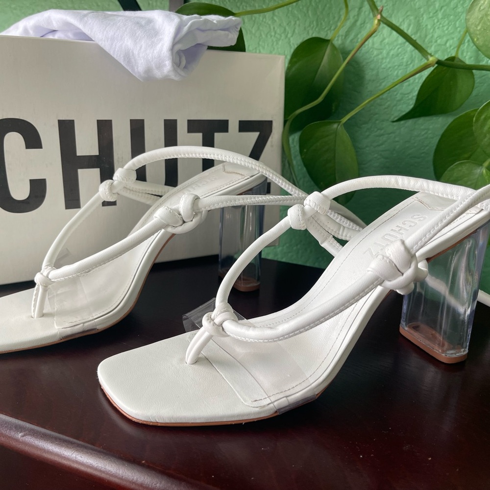 SCHUTZ White Strappy Heels